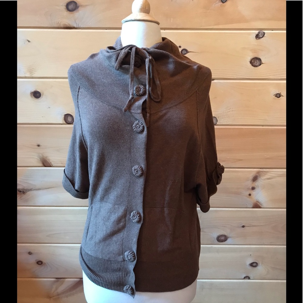 Brown button down sweater, NWT, size Medium,
